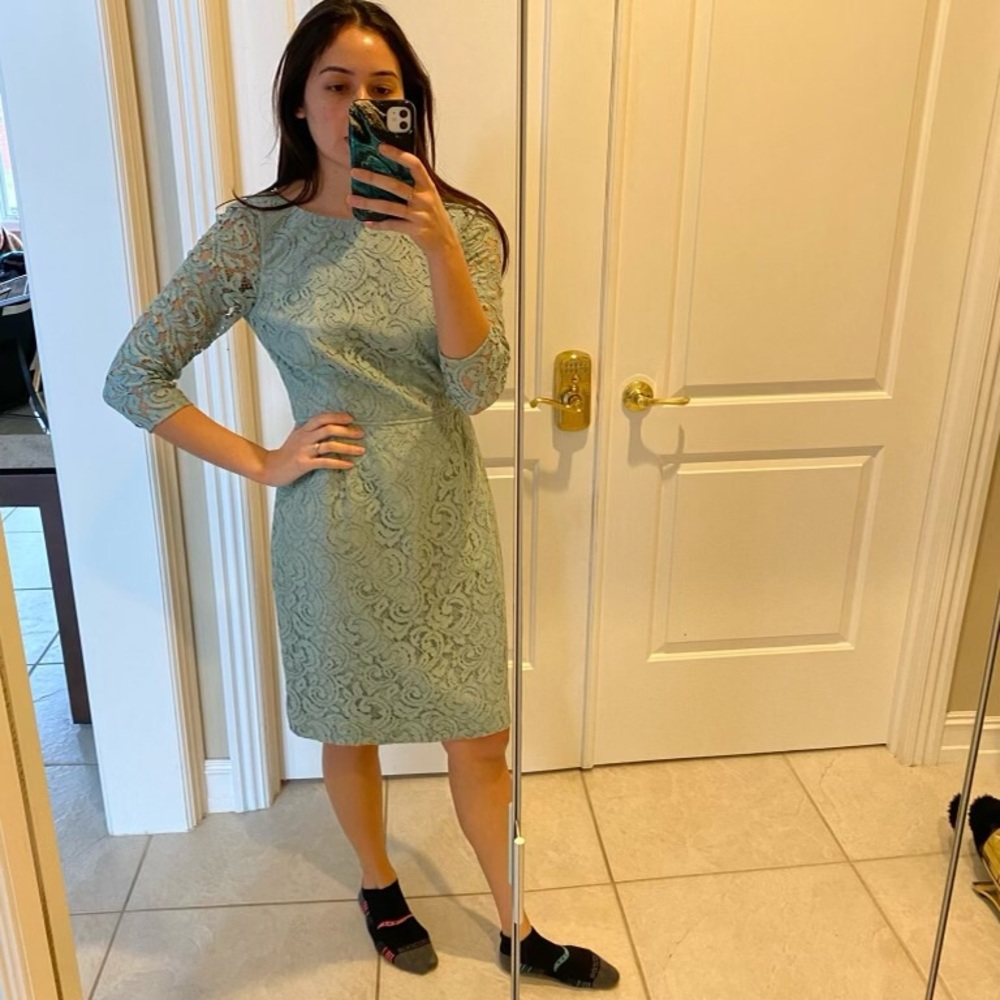 Jcrew mint lace knee length dress